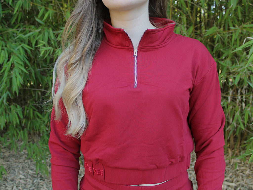 Women's Red Wine Track Top